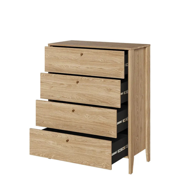 Lenart Comoda din pal, cu 4 sertare, Cozy CZ-03 Stejar, l92xA40xH116 cm