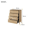 Lenart Comoda din pal, cu 4 sertare, Cozy CZ-03 Stejar, l92xA40xH116 cm