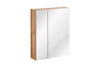 Comad Dulap baie suspendat cu 2 usi si oglinda, Capri Oak, l60xA16xH75 cm