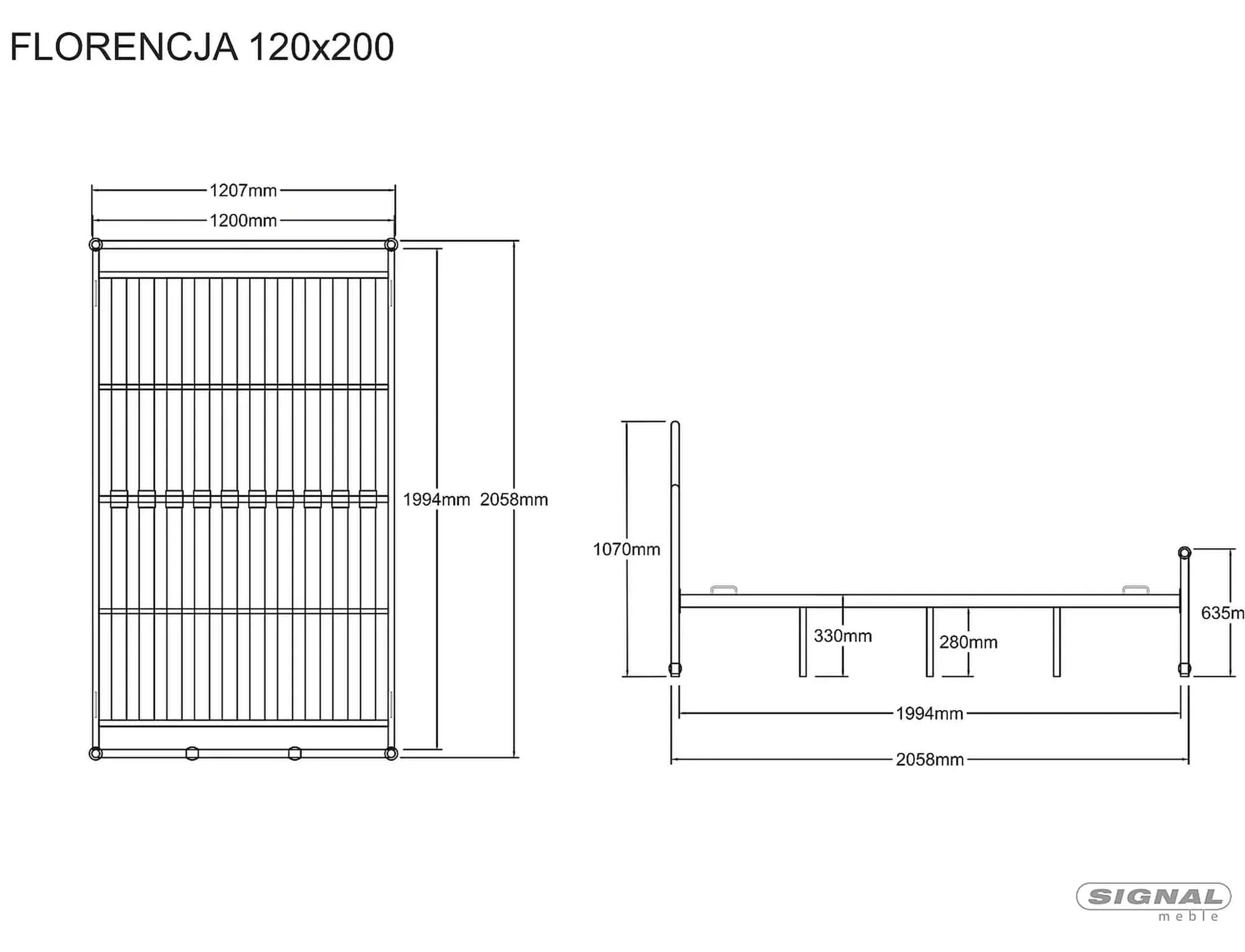 Pat din metal, Florenta Alb (1)