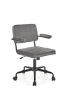 Scaun de birou tapitat cu stofa, Fidel Velvet Gri, l62xA56xH81-91 cm