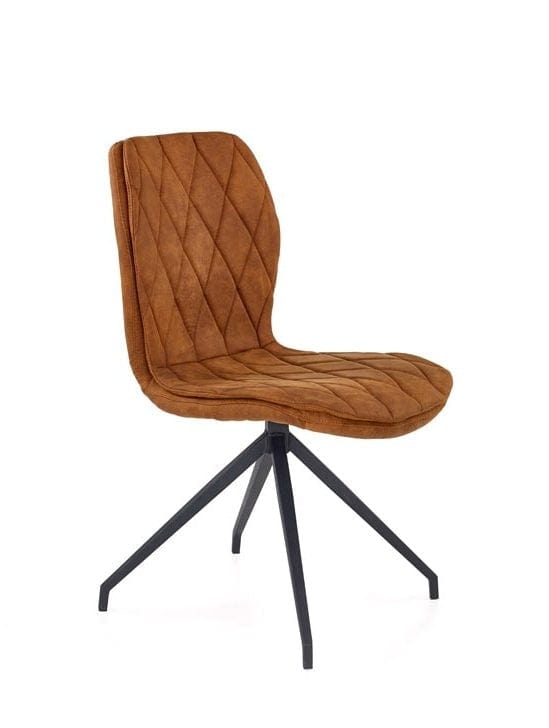 Halmar Scaun tapitat cu piele ecologica si picioare metalice Kai-237 Maro / Negru, l49xA62xH90 cm