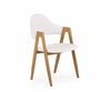 Halmar Scaun tapitat cu piele ecologica si picioare metalice, Kai-247 Alb / Natural, l53xA57xH80 cm