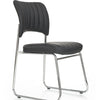Halmar Scaun tapitat cu piele ecologica si picioare metalice, Raziela Negru / Crom, l48xA58xH83 cm