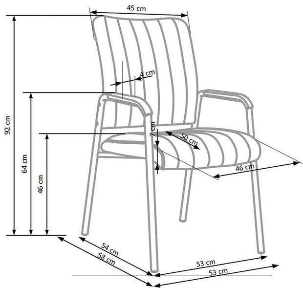 Scaun tapitat cu piele ecologica si picioare metalice, Vander Negru / Crom, l53xA58xH92 cm (2)