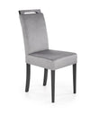 Halmar Scaun tapitat cu stofa si picioare din lemn, Clarinda II Velvet Gri / Negru, l42xA58xH97 cm