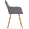 Halmar Scaun tapitat cu stofa si picioare din lemn, Kai-283 Gri / Natural, l56xA56xH80 cm