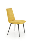Scaun tapitat cu stofa si picioare metalice, K493 Galben / Negru, l47xA60xH92 cm