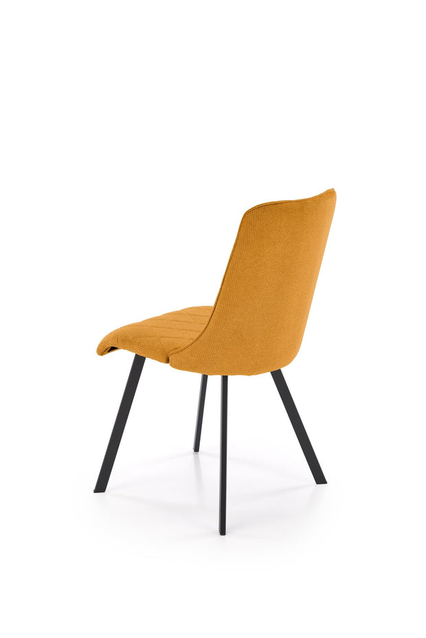 Scaun tapitat cu stofa si picioare metalice, K561 Galben / Negru, l44xA58xH85 cm (4)