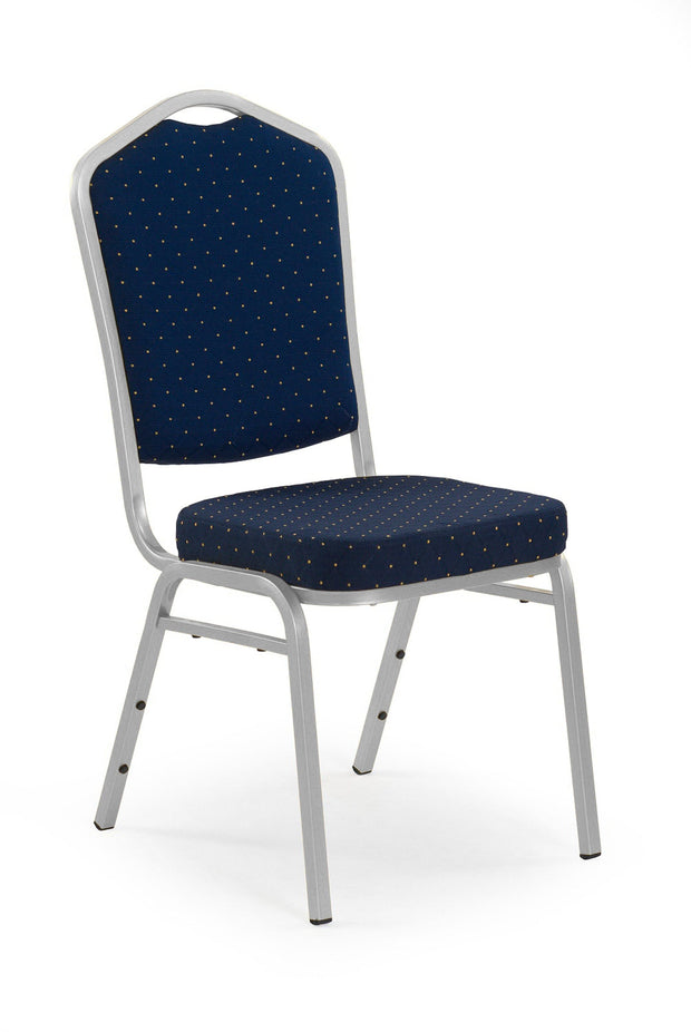 Scaun tapitat cu stofa si picioare metalice, K66 Albastru / Crom, l45xA48xH93 cm