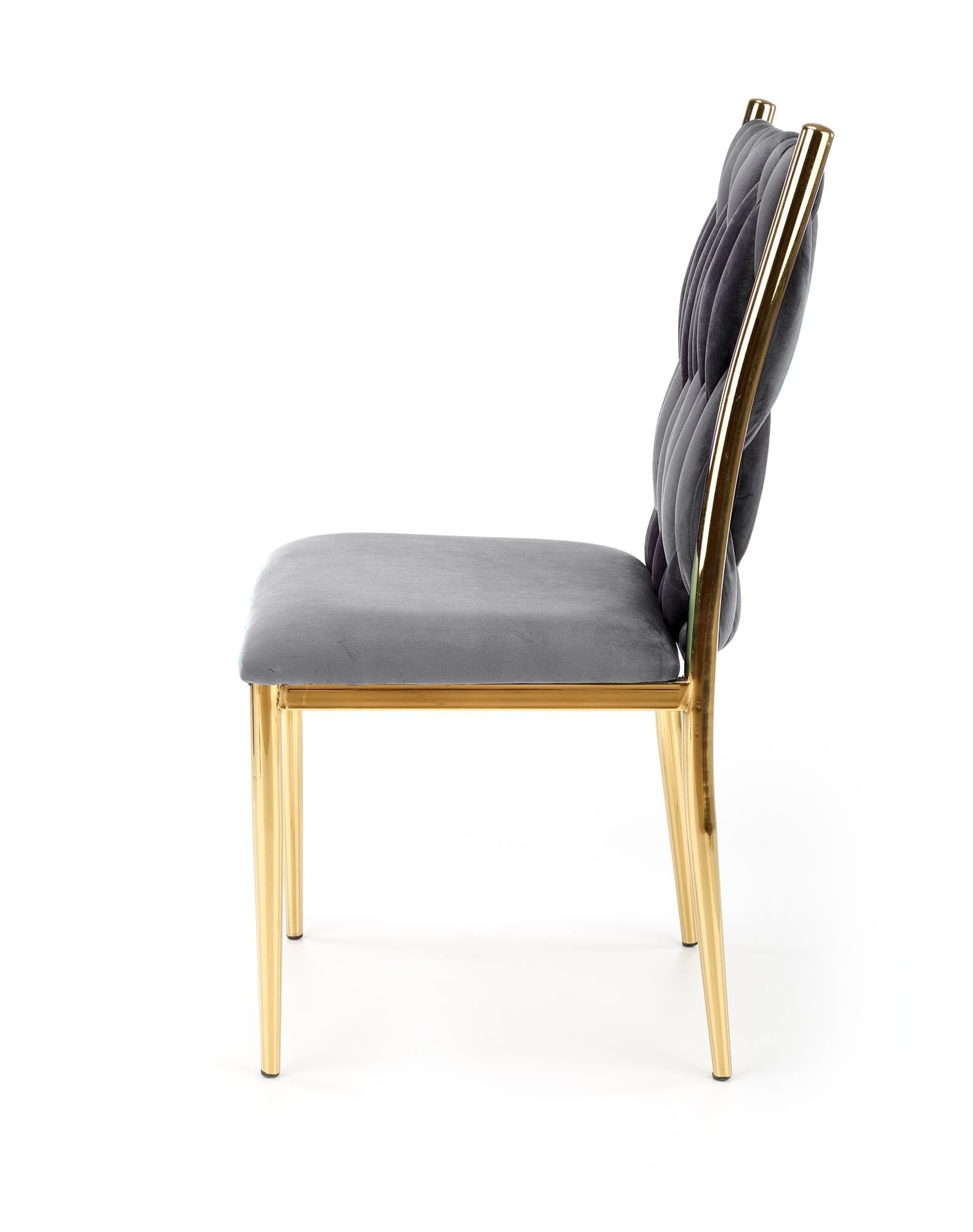 Halmar Scaun tapitat cu stofa si picioare metalice Kai-436 Velvet Gri / Auriu, l48xA55xH94 cm