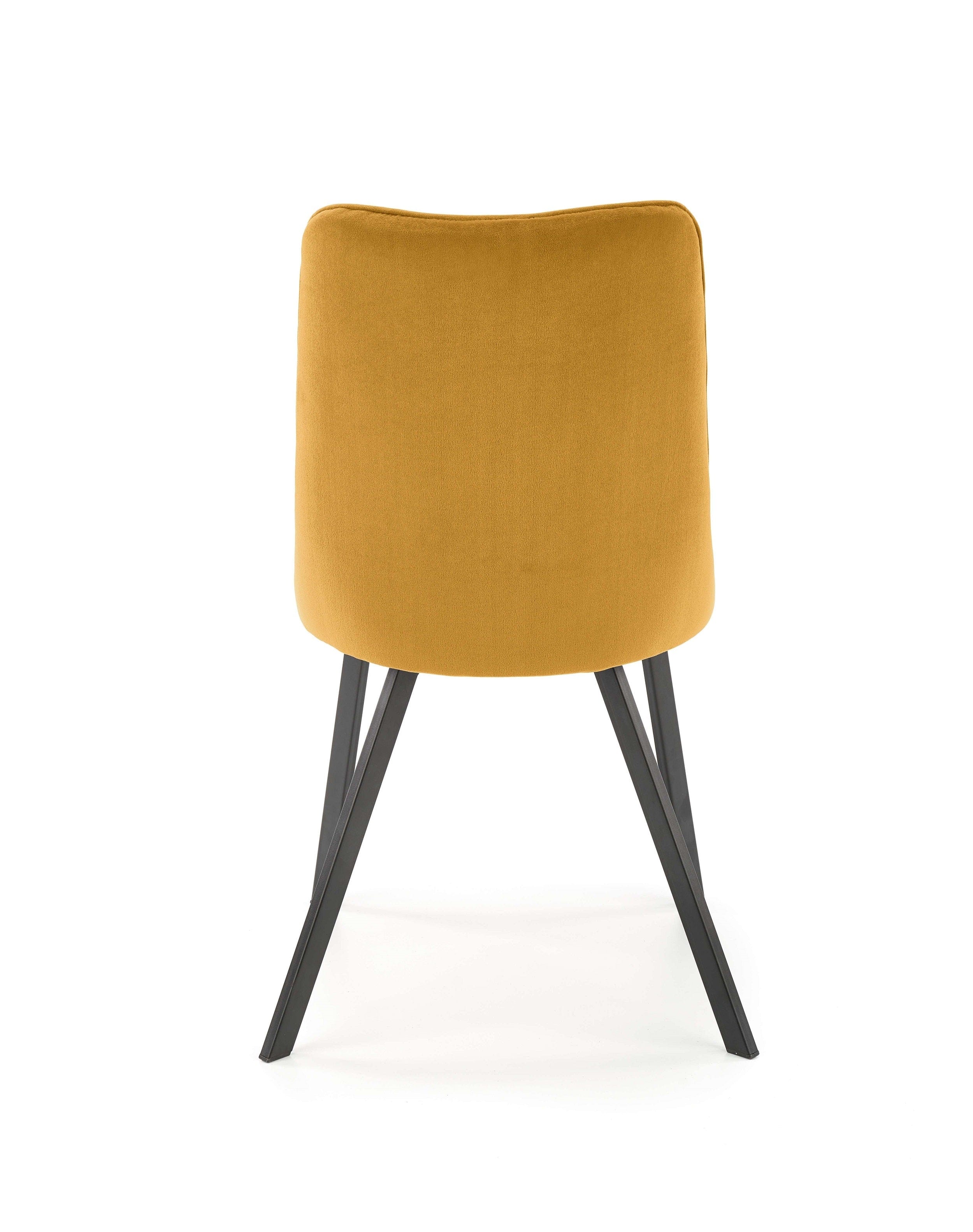 Halmar Scaun tapitat cu stofa si picioare metalice, Kai-450 Velvet Mustariu / Negru, l44xA58xH85 cm