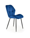 Halmar Scaun tapitat cu stofa si picioare metalice, Kai-453 Velvet Bleumarin / Negru, l48xA53xH86 cm