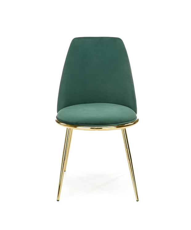 Halmar Scaun tapitat cu stofa si picioare metalice, Kai-460 Velvet Verde Inchis / Auriu, l49xA54xH84 cm