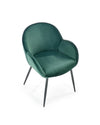 Halmar Scaun tapitat cu stofa si picioare metalice, Kai-480 Velvet Verde Inchis / Negru, l59xA59xH79 cm