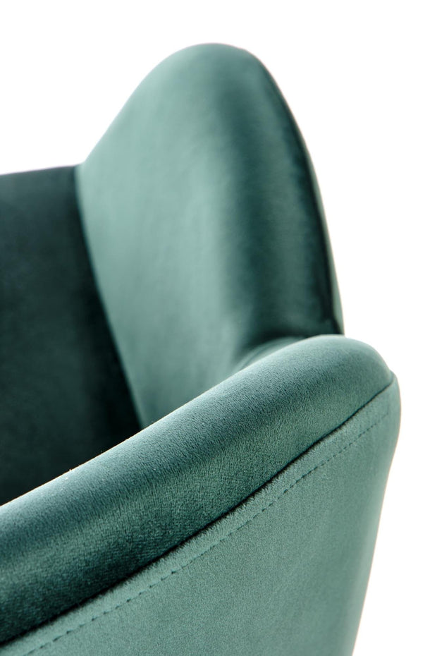 Scaun tapitat cu stofa si picioare metalice, Kai-480 Velvet Verde Inchis / Negru, l59xA59xH79 cm (10)