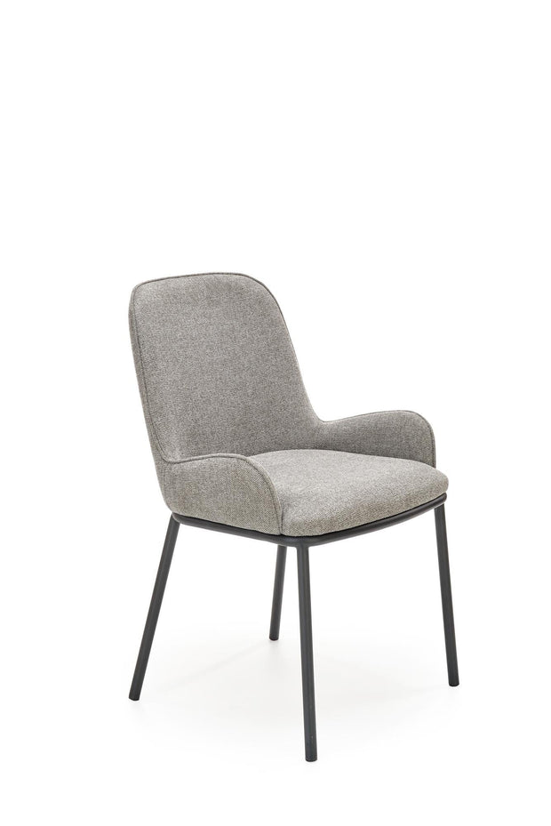 Halmar Scaun tapitat cu stofa si picioare metalice, Kai-481 Gri / Negru, l54xA60xH83 cm