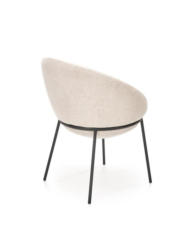 Halmar Scaun tapitat cu stofa si picioare metalice, Kai-482 Bej / Negru, l61xA59xH78 cm